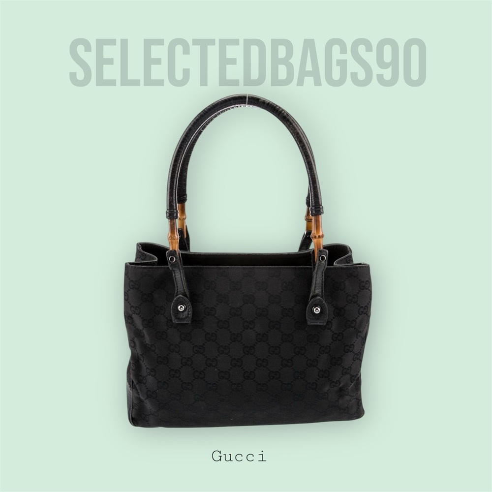 Gucci Black Bamboo Handle Shoulder Bag